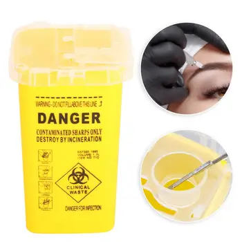 

1PC Tattoo Medical Capacity Plastic Sharps Container Biohazard Needle Disposale Waste Box Storage Tattoo Equipment Accessories
