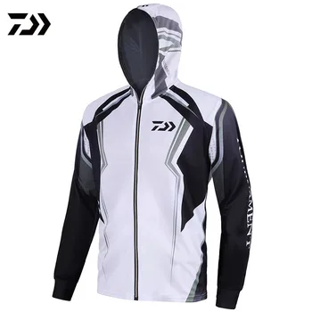 

New DAIWA Fishing Vest Men Long Sleeve Quick Dry Fishing Shirts Outdoor Sports FIshing Clothes DAWA Hooded Fishing Jacket