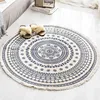 Retro Round Carpet For Living Room Bedroom Cotton Linen Tassels Rug Yarn Dyed Tapestry Mat Home Decoration ► Photo 3/6