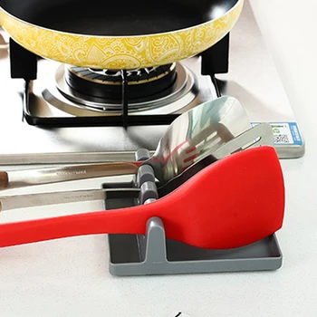 

Silicone Cooking Tools Heat Resistant Spatula Holder Multifunction Spoon Rest Durable Utensil Non Slip Solid Kitchen Supplies