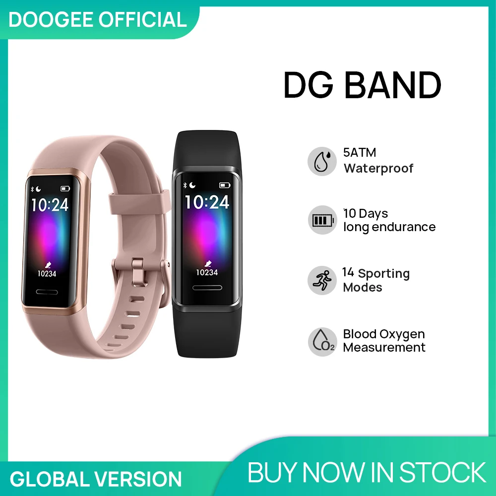 Водонепроницаемый смарт-браслет DOOGEE DG Band Bluetooth Смарт-часы для фитнеса сна