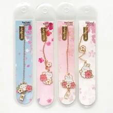 Каваи Кролик Кот и Сакура Подвеска из металлической цепочки маркер Закладка страницы школьные офисные поставки студенческие канцелярские принадлежности