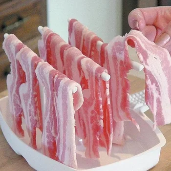 

Mikrowelle Speck Kocher Tablett Rack Bacon Tray Rack Microwave Bacon Cooker Shelf Rack High Temperature Resistance Cooking Tools