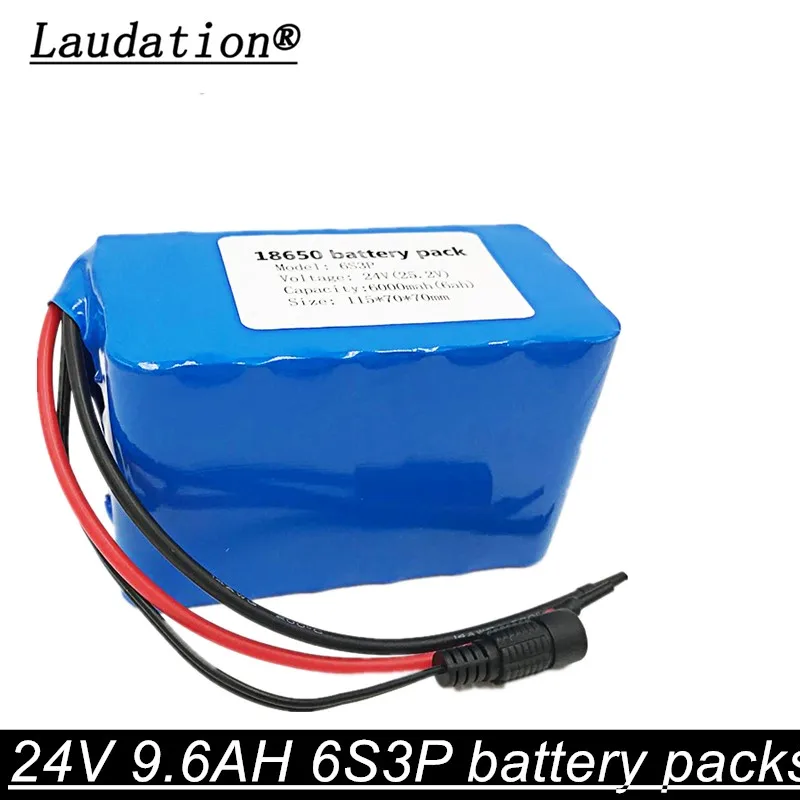 

Laudation 24V 9.6ah 6S3P Bicycle Battery 25.2V 9.6Ah Lithium-Ion rechargeable battery 350W E Bicycle 250W without charger