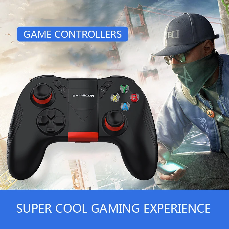 

SC-B04 bluetooth 2.4G wireless gamepad eat chicken game controller with vibration mobile phone clip support IOS Android PC