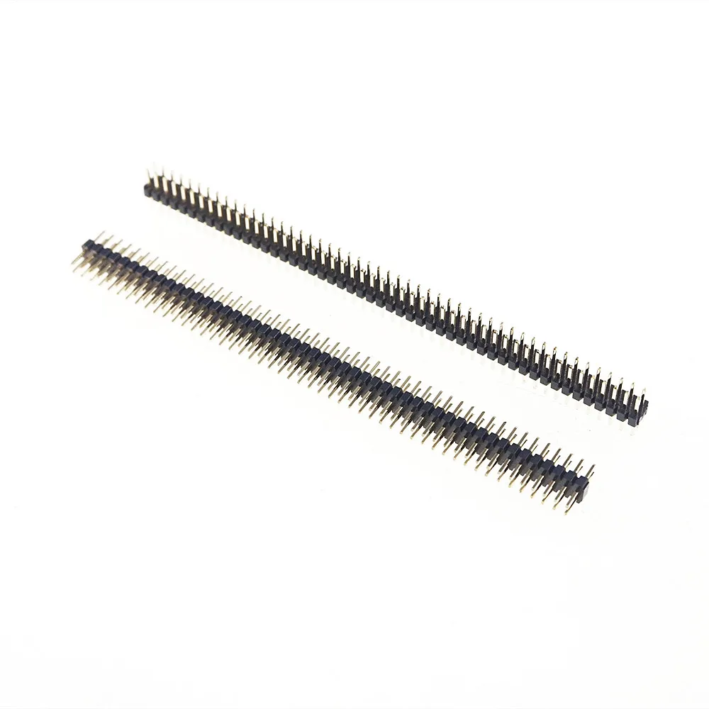 

200pcs 2x50 P 100 Pin 1.0 mm Pin Header Male Single Row Straight PCB 180 DIP Through Hole Insulator height 1.00mm Rohs Lead Free