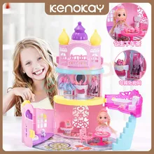 

barbie dream house Princess Dollhouse toy Set Dream castle for Barbie Pretend Play Mini Dollhouse a Perfect Toy with Accesso