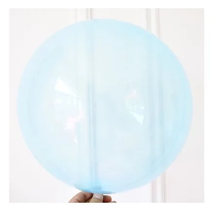 10 шт./партия, цветные хрустальные воздушные шары 1" 24" дюймов, круглые прозрачные воздушные шары Bobo, Свадебный гелиевый надувной шар - Цвет: blue