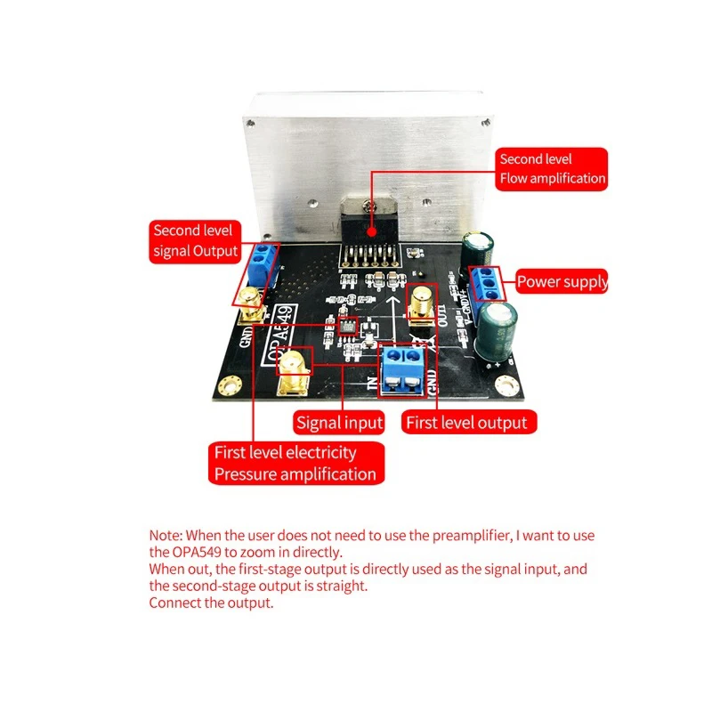 Módulo Amplificador de Potência de Áudio Opa549 100w Placa Amplificadora de Alta Tensão 8a Acessórios p/ quadro de demonstração - Imagem 4