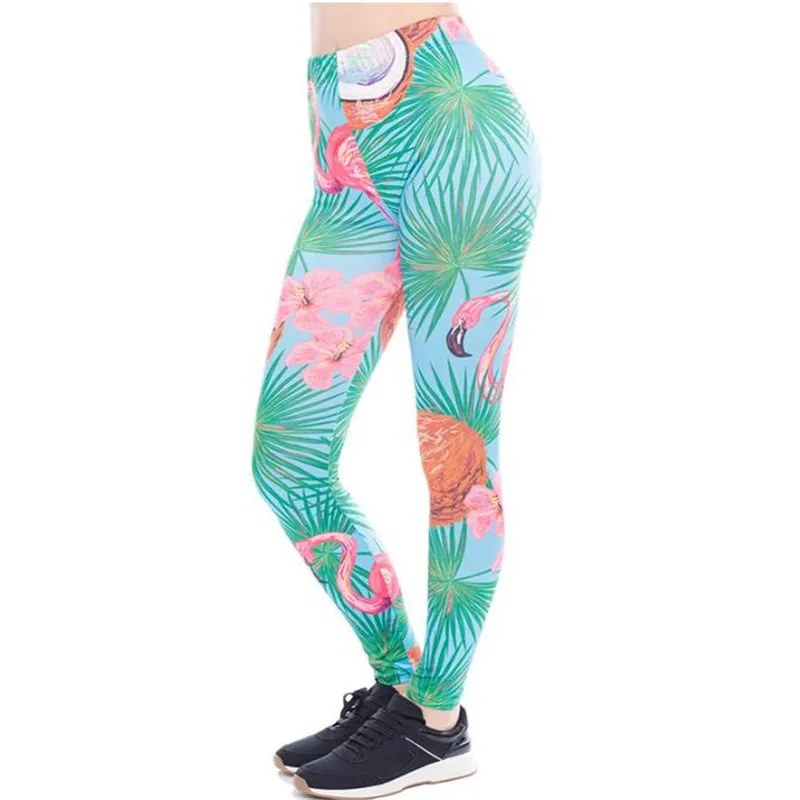 Fashion  Women Legging Round Ombre Printing Slim High Waist Polyester Fiber Leggings Woman Pants