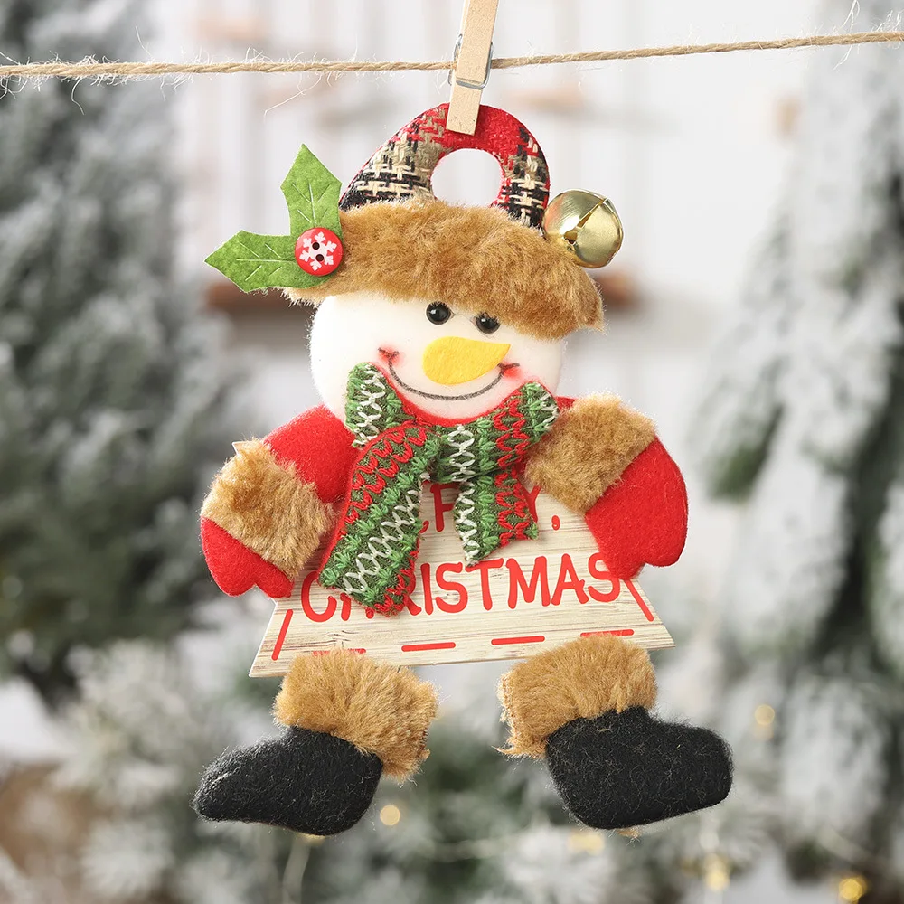 Подвески для рождественских украшений, игрушка для улицы, рождественская елка, подвесные украшения, Санта Клаус, снеговик, медведь, лось, кукла для домашнего декора, детский подарок - Цвет: 1907-Snowman