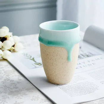 

Vintage Ceramic Coffee Mug Outdoor Breakfast Travel Cute Coffee Mug Luxury White Tazas De Ceramica Creativas Cute Mugs BA60MK