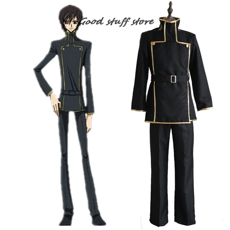 Code Geass Косплэй Lelouch Lamperouge японская школьная Униформа Комплект черного цвета S код