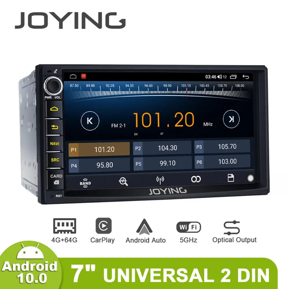 JOYING 2 din car radio GPS Navigation video stereo player 4G RAM 64GB RAM 7 inch head unit Android 10.0 with Carplay Fast Boot