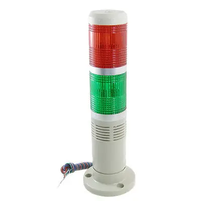 

24V AC/DC Red Green LED Industrial Signal Tower Light Lamp Flash with Buzzer