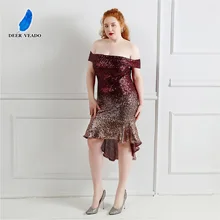 DEERVEADO Vestido corto De fiesta con lentejuelas para mujer, prenda Sexy De sirena, longitud hasta la rodilla, K1321, 2021