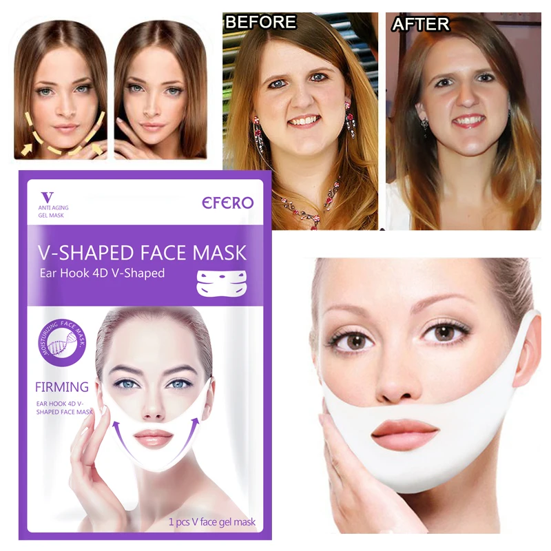 2шт 4D двойной V для лица, укрепляющая маска, бумага для похудения, устраняющий отеки лифтинг, укрепление тонкой маски, прибор для ухода за лицом