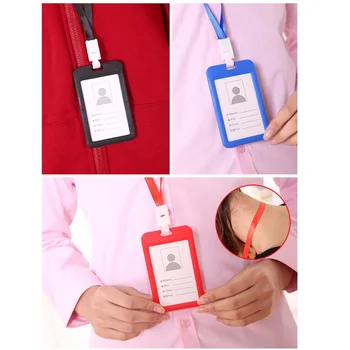 

9pcs Badge Holder Plastic Transparent Durable Detachable Business Card Pass Card Holder ID Card Holder for Factory Office Compan