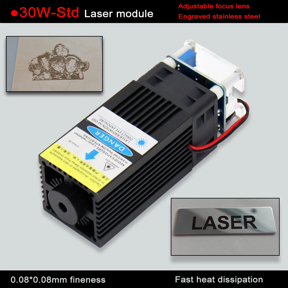30/40/80W Laser Head Module, Diode compression spot technology, Engraving and Cutting, Mirror stainless steel engraving pellet mill for sale