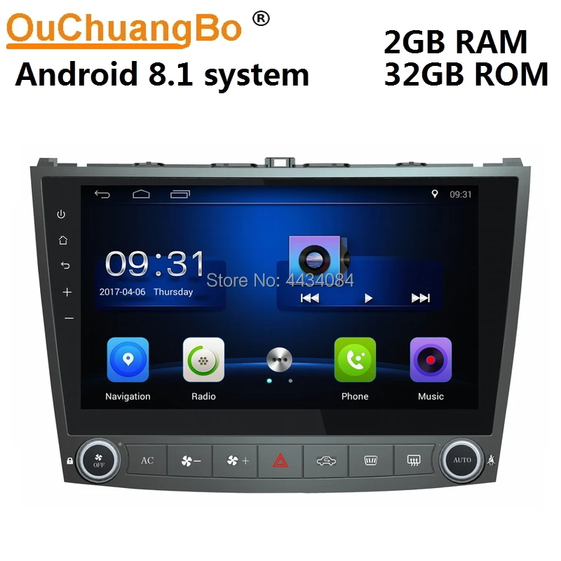 Ouchuangbo 8 дюймов Автомобильный Стерео gps авто радио для Lexus IS IS250 200 300 2006-2011 поддержка 4 ядра 2 + 32 USB wfi android 8,1 OS