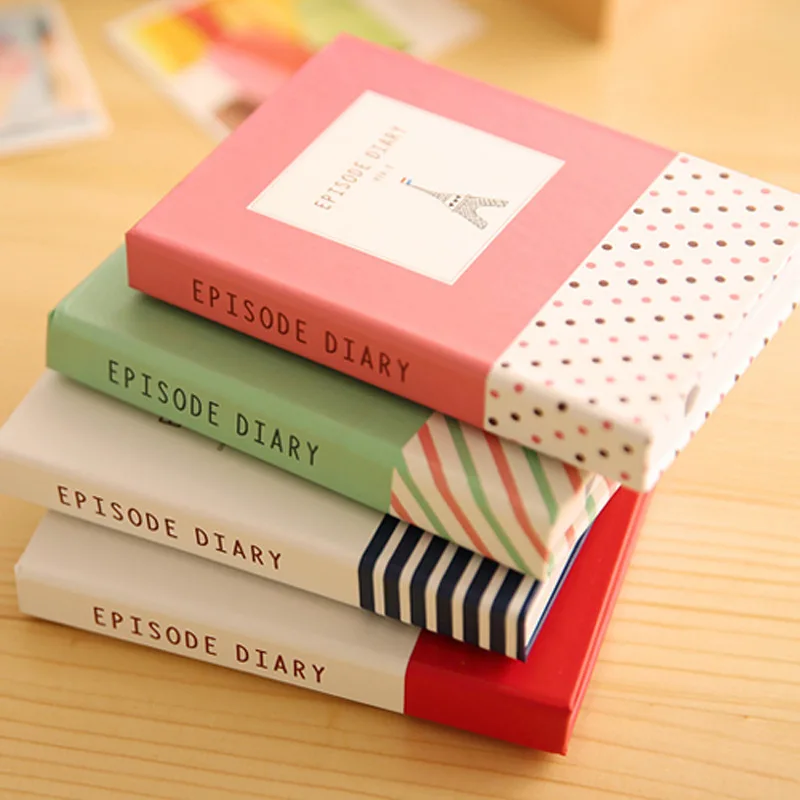 

Creative Hardcover Memo Pad Notepad Sticky Notes Kawaii Stationery Diary Notebook Office School Student Supplies + Pen