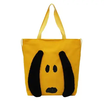 

New Pattern Women Inclined Shoulder Bag Ladies Cartoon Dog Handbags Fashion Excellent Durable Canvas Large Capacity Travel Bag