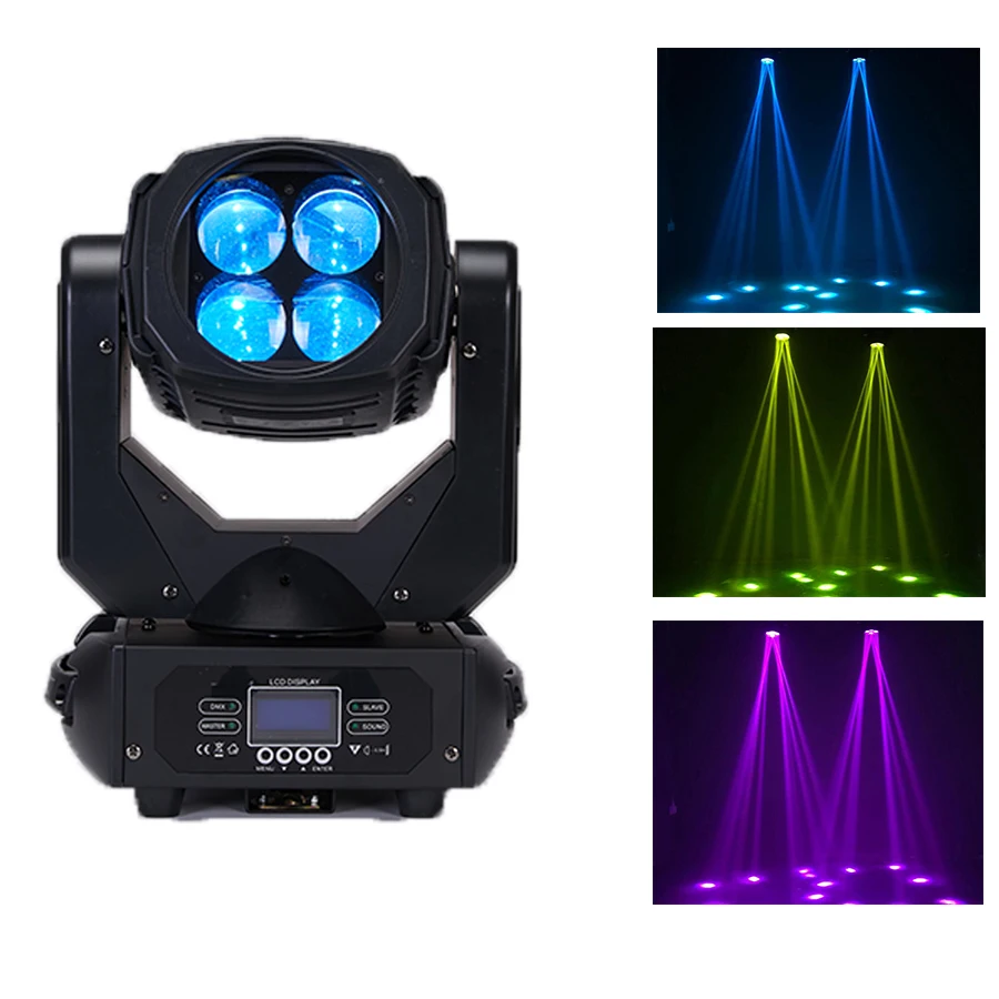 4 Faretti Da 100 W Moving Head Beam 18 Prisma DMX512 RGBW LED Con Custodia Per Il Trasporto Portatile - Foto 6