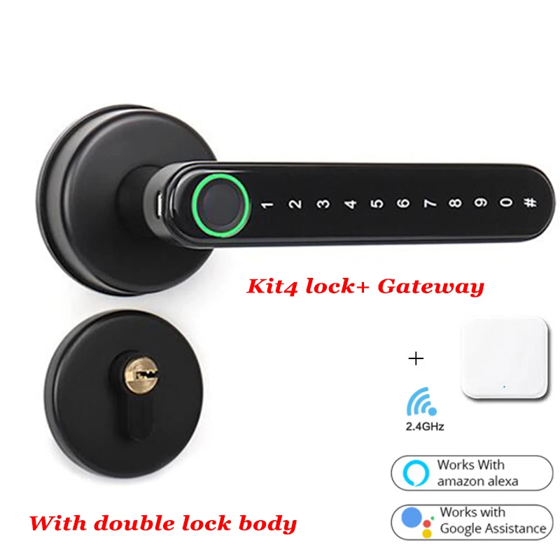 TTLOCK Smart Door Lock Handle Fingerprint Lock Digital Lock Bedrood Lock Key Unlock Wifi Gateway Bluetooth Control