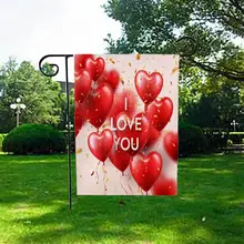 25cmx20cm Double Sides Home Garden Hearts Decorative Love Valentine Day Series Party Banner Garden Flag Decoration Accessiories