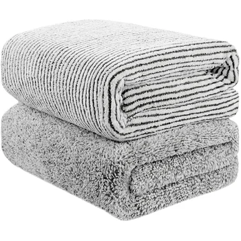 

70 x 140cm Oversized Bath Towel Bamboo, Bamboo Charcoal Fiber Body Towel, Super Absorbent and Quick-Drying Towel Towel Towel, Gy