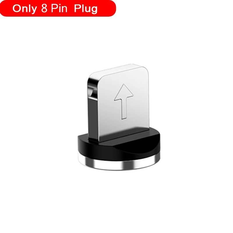 Магнитный usb-кабель для быстрой зарядки 2,1 А, Тип C, микрокабель, светодиодный, с нейлоновой оплеткой, type-C, магнитное зарядное устройство для iPhone XS X 7, samsung, 1 м, 2 м - Цвет: Only 8 Pin Plug
