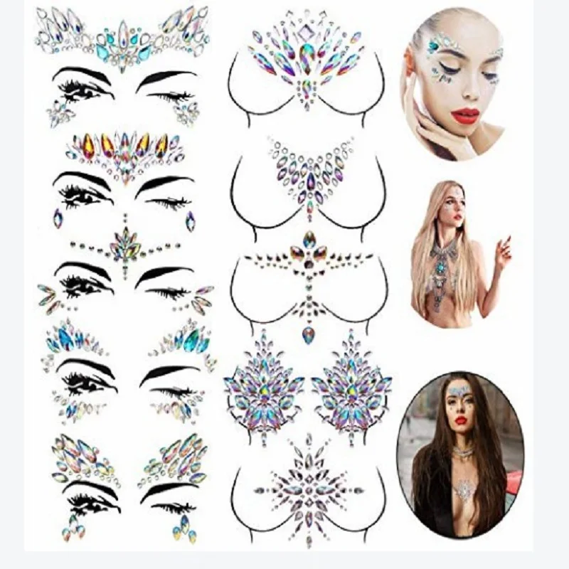 

Face rhinestone stickers tattoo rhinestone stickers face decorations gemstones adhesive eyes environmental festival face F009
