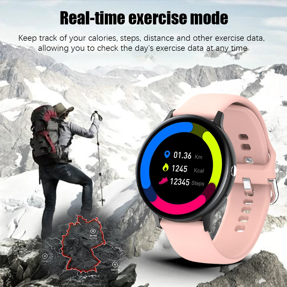 US $23.32 LIGE New Women Smart Watch Activity Tracker Heart Rate Monitor Full screen touch Sports Ladies Smart Watch Men For Android IOS