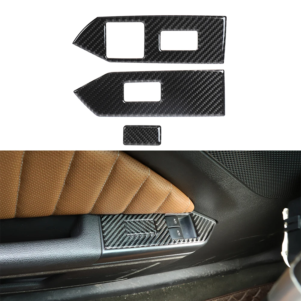 

for Ford Mustang 2009-2013 Window Lift Switch Control Panel Decoration Cover Trim Decal Carbon Fiber Car Interior Accessories