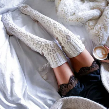 

Ladies Women Knitted Warm Thigh High Over the Knee Girls Long Stockings YLM1038