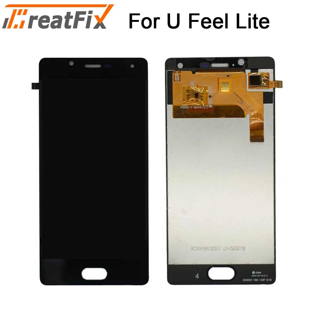 Протестированный сенсорный экран дигитайзер ЖК-дисплей для Wiko u feel Ufeel Lite ЖК-дисплей с сенсорным экраном в сборе ЖК-дисплей ufeel go u feel fab - Цвет: U Feel Lite Black