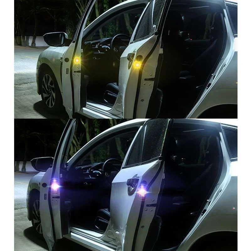 2 шт., Универсальный Автомобильный светодиодный Предупреждение льный фонарь для открывания двери, безопасность, беспроводные Сигнальные огни предотвращения столкновений