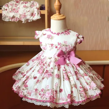 

Kids Spanish Princess ball gown Dresses For Girls Baby lolita Bow Cotton Retro Costume Teen Children Party Flower Lace Dress