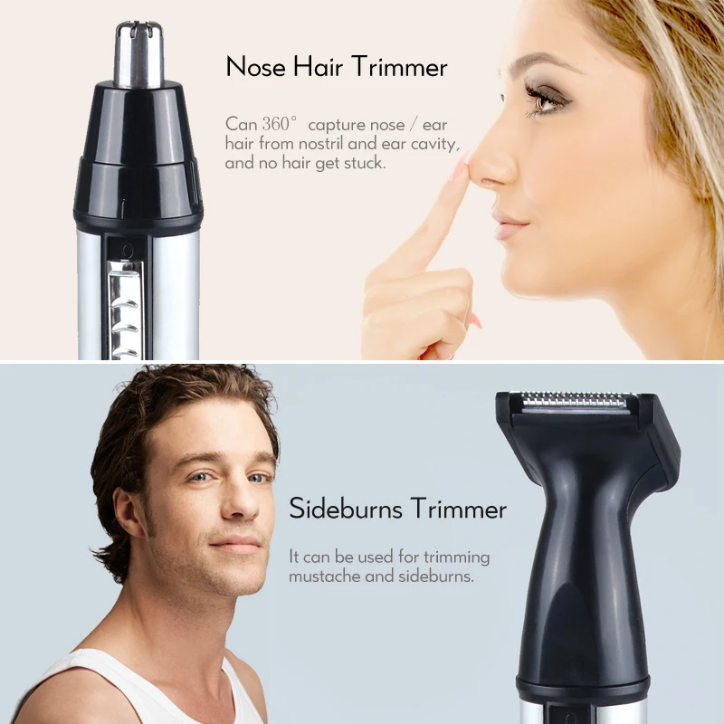 Новинка, 4 в 1, электрический триммер для ушей и носа, Мужская бритва, перезаряжаемая, для удаления волос, Usb, тример для бровей, безопасный