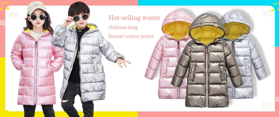 Outono e Inverno Crianças para Baixo Almofada de Algodão Jaqueta de Algodão Anos Novas Menino Menina Bebê Quente Moda Carta Jaqueta 2-12 Luz 2 High Quality Mamãe e Bebê