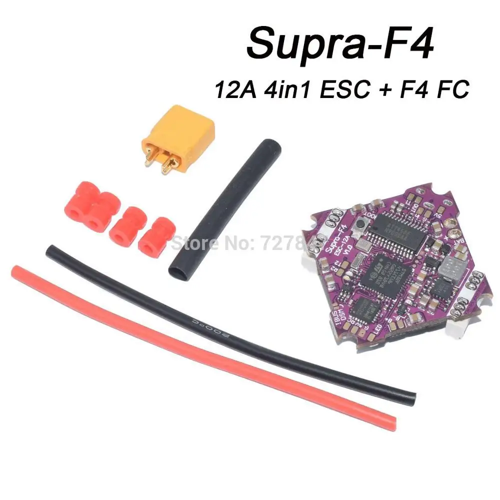 

Supra F4 12A V1.0 F411 F4 AIO Flight Controller with OSD BEC & 12A BL_S 2-4S 4In1 ESC for RC Drone FPV Racing