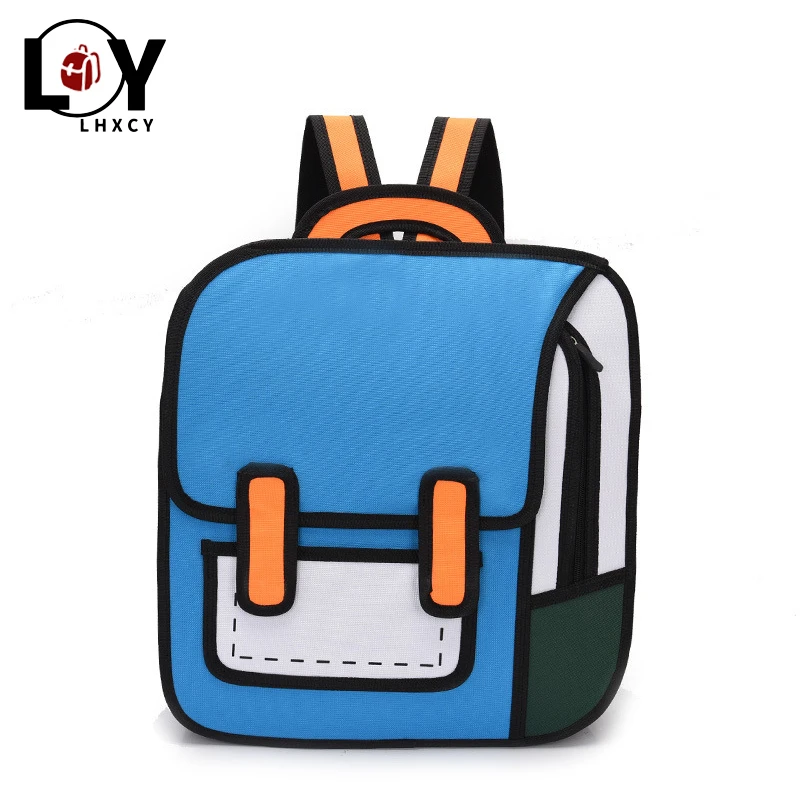 Sac A Dos En Toile Avec Impression 3d Grande Capacite Dessin Anime 2d Cartable D Ecoliere Mignon Pour Femmes Aliexpress