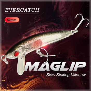 

Evercatch Maglip 50mm/3.5g mini sinking minnow rattlin wobblers artificial buzz jerkbait for trout bass perch pike fishing lure