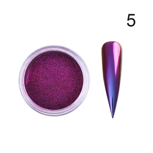 0.2g/Box Chameleonic Mirror Nail Glitters Powder Auroras Effect Nail Art Chrome Pigment Decoration Mani cure Nails Accessories - Цвет: 5 0.2g