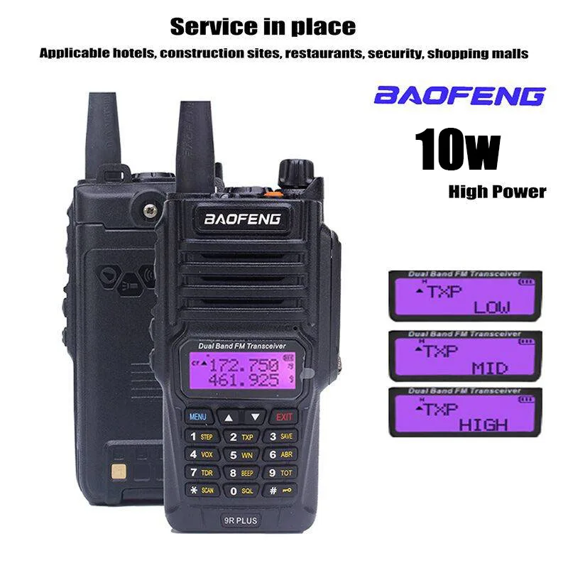 Baofeng UV-9R плюс иди и болтай Walkie Talkie “иди 2800 мА/ч 10W Водонепроницаемый UHF VHF радио Ham CB