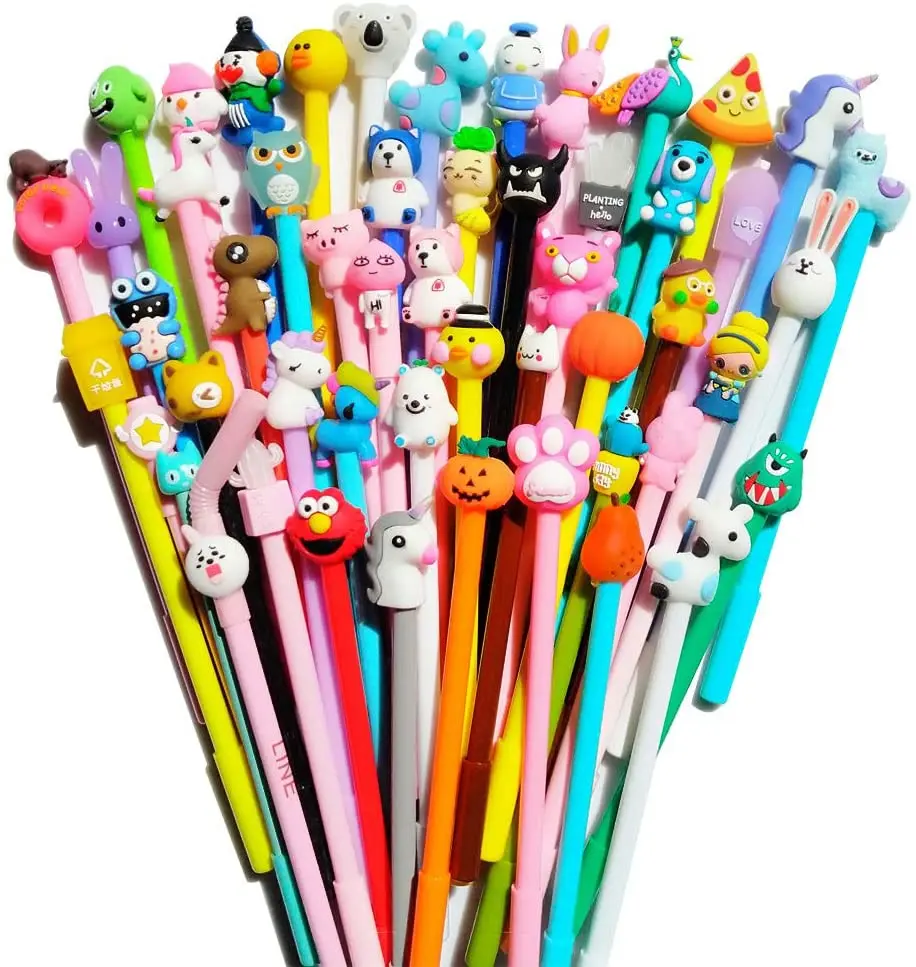 24 cute cartoon gel pen 0.5MM ink pen birthday gift school award student  gift fun girl pen writing style pen Korean stationery