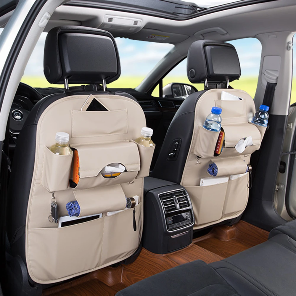 Protezione Sedile Auto Per Bambini HONCENMAX | Organizzatore Posteriore In Pelle PU Impermeabile | Supporto Per IPad | 2 Pezzi - 3