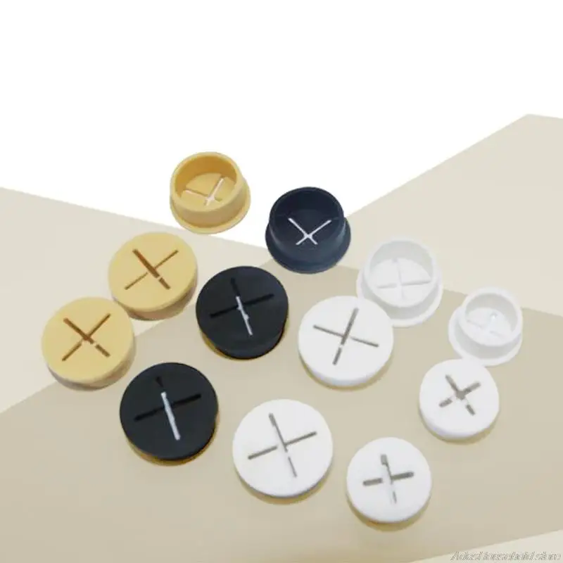 Cable Cord Grommets Silicone Cable Cover 10 Pcs Furnitures Hole Cover For Office PC Desk Hiding Cables Wire Protection cable gland