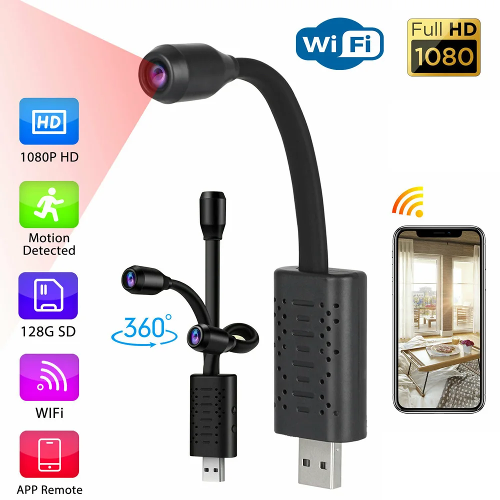 

New HD 1080P Smart Mini Wifi USB Camera Portable Real-time Security Camcorder R-CUT Night Vision Motion Detection Mini Camera