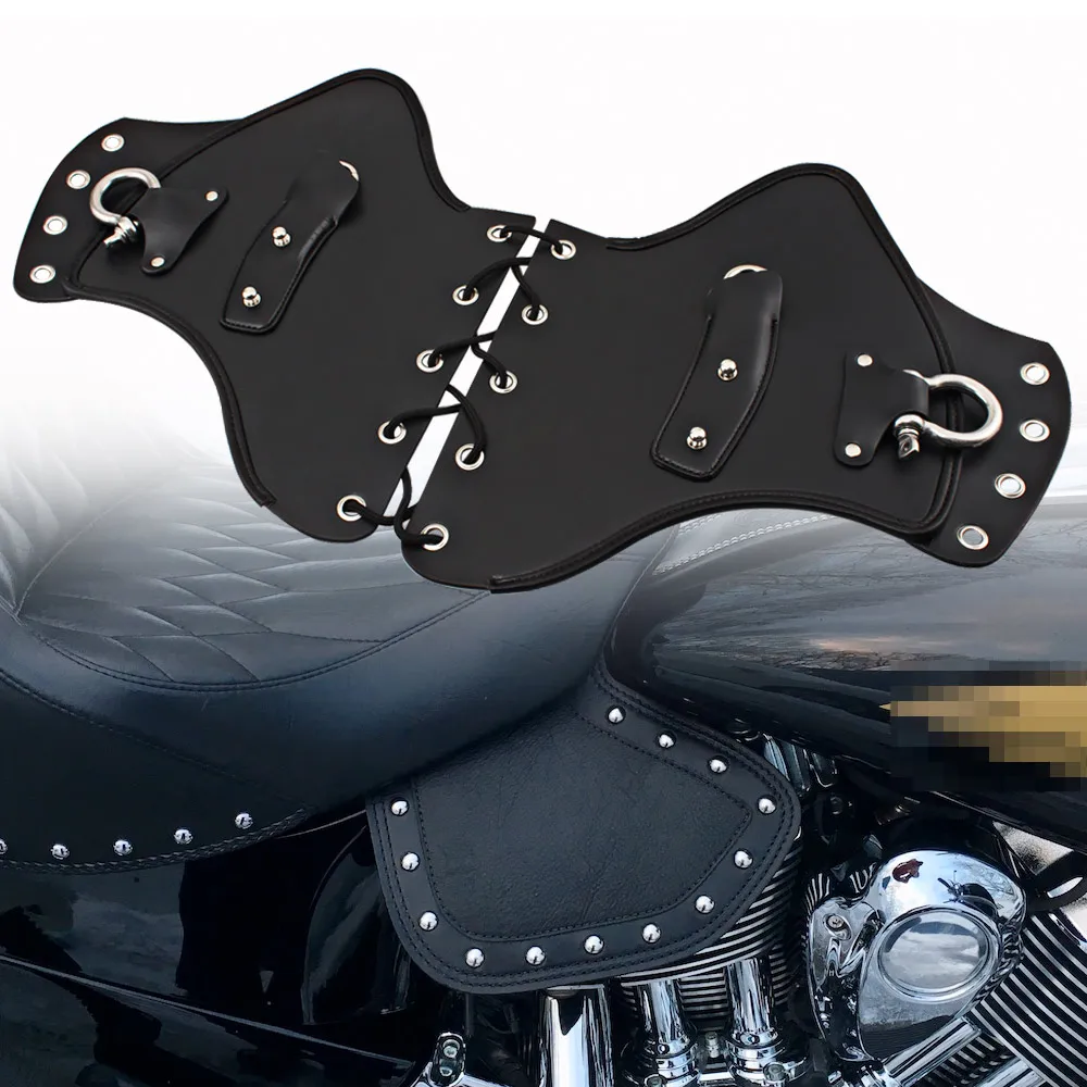 Универсальный тепловой седло щит дефлекторы PU черная кожа для Harley Touring Softail Dyna или Sportster велосипеды